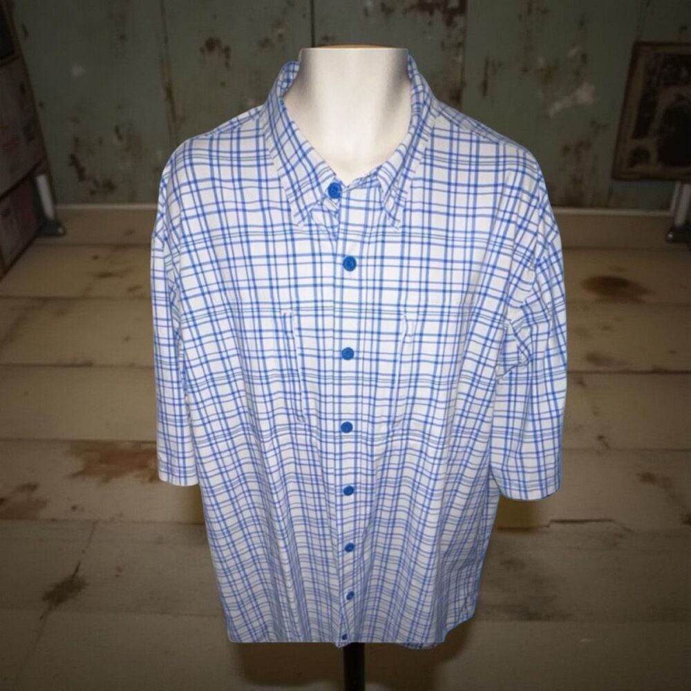 Big & Tall Duluth Trading Plaid Long Sleeve Button Up Size XLT #44